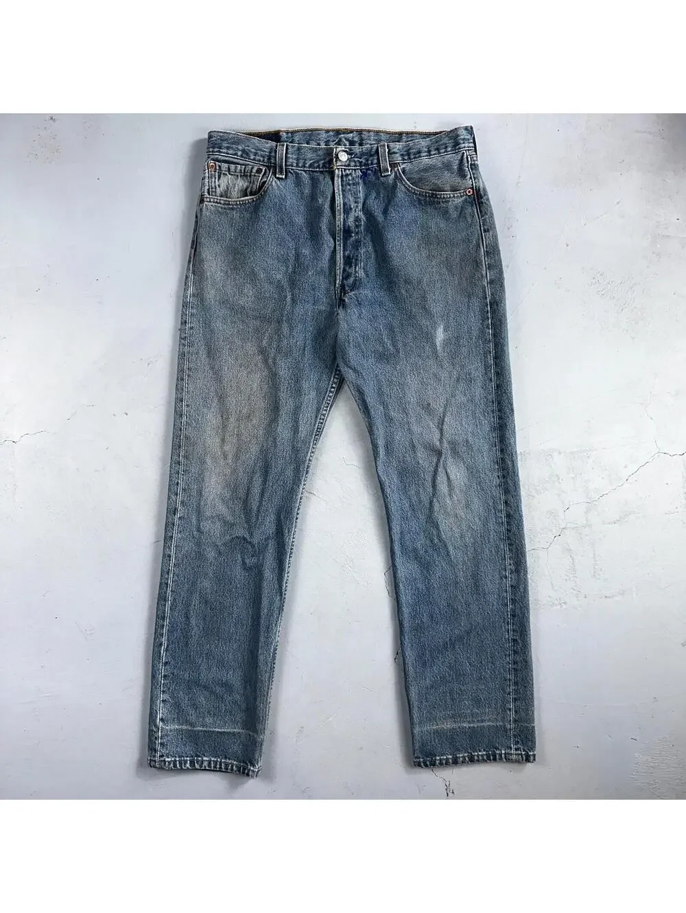 Levis 501 Vintage 90s USA XX Straight Leg Jeans Blue Med Wash 36x32 Act 34x30